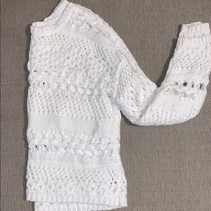 White knit cropped sweater